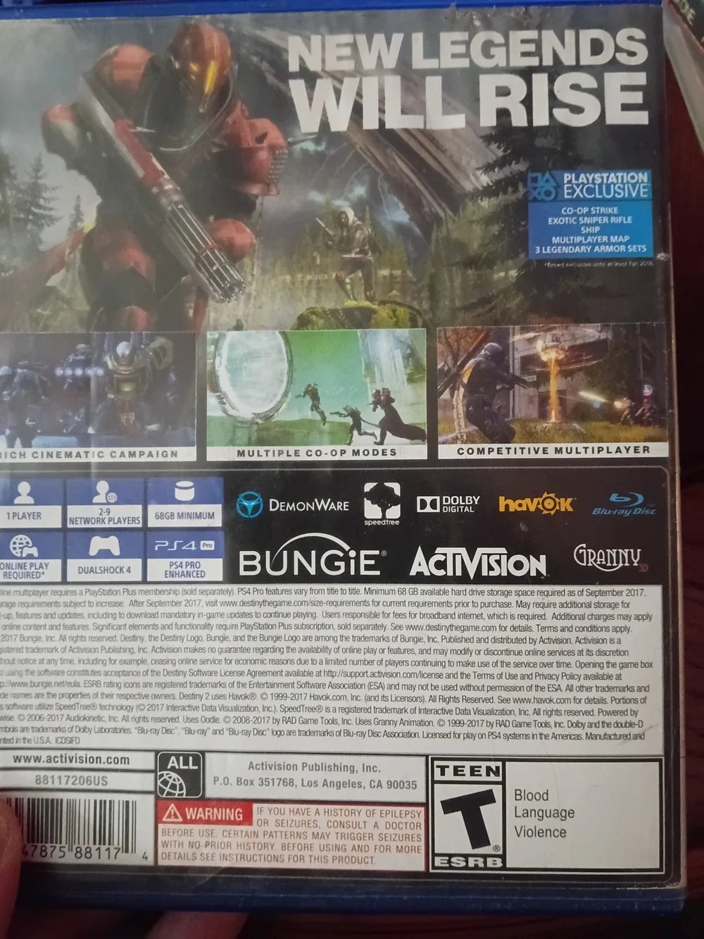 Sony PS4 Destiny 2 - Blue Case